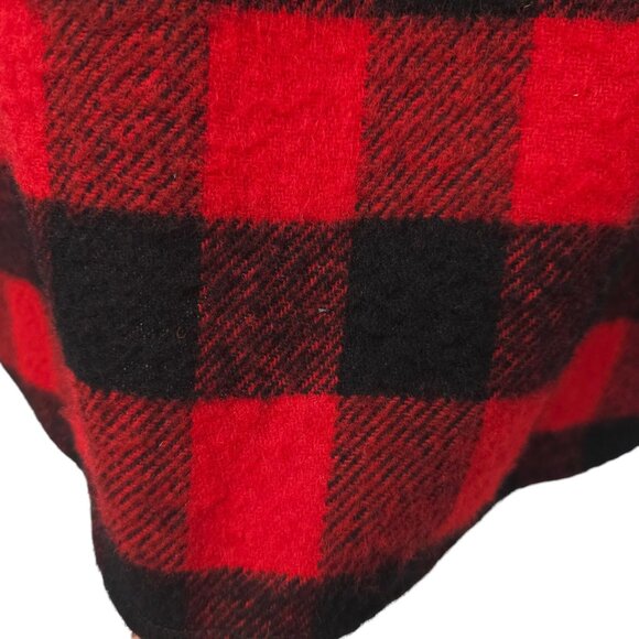 Towncraft Buffalo Plaid Shacket READ Shirt Jacket Mens L Vintage 80s Wool Blend - Picture 6 of 16